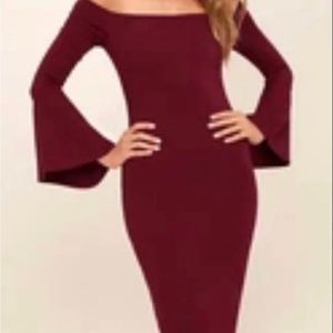 Lulus off shoulder bell sleeve dress